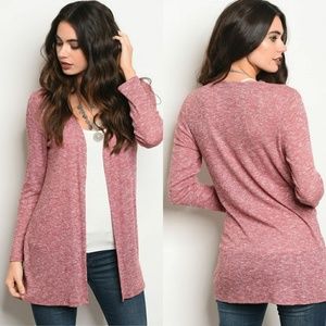 Out for the day cardigan-Burgundy/White
